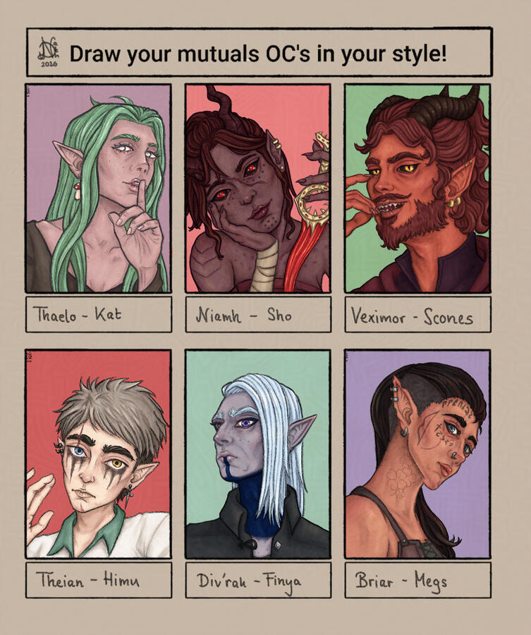Draw mutuals OC's in your style